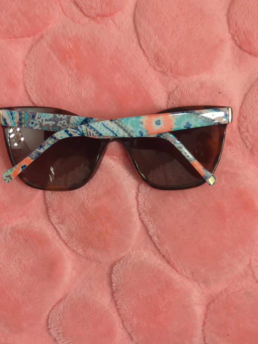 Vera Bradley Blue & Coral Patterned Women's Sunglasses